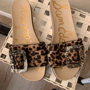 Sam Edelman Leopard Buckle Sandals